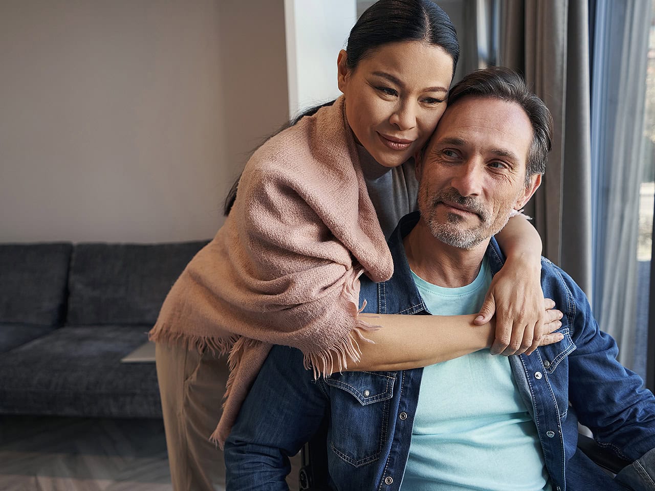 Disabled man and wife