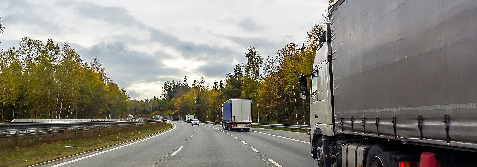 Highway with tractor-trailer traffic