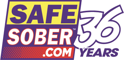 Safe sober 36 years logo white