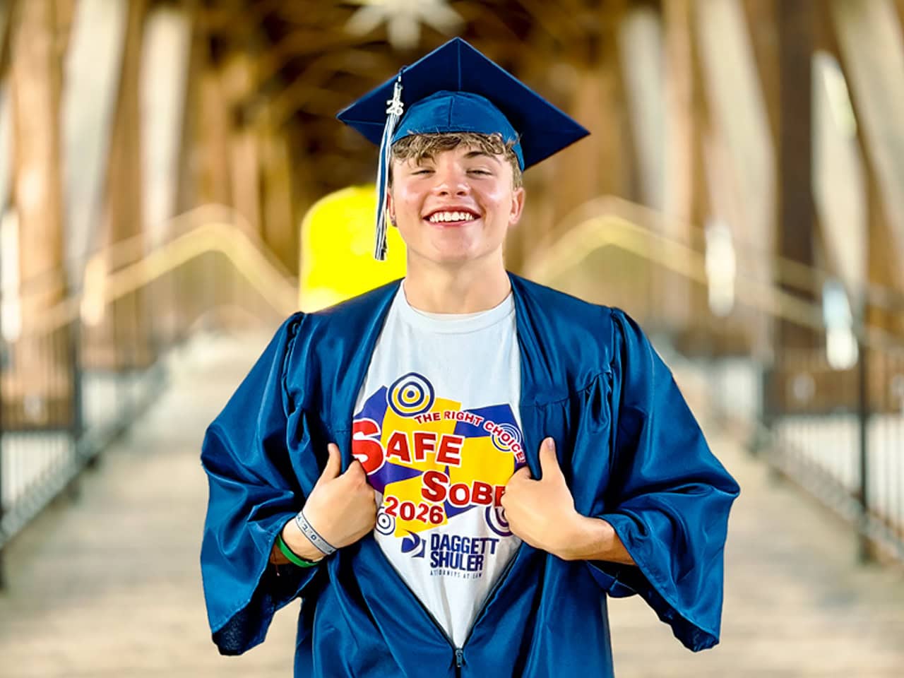 Safe sober teen at graduation