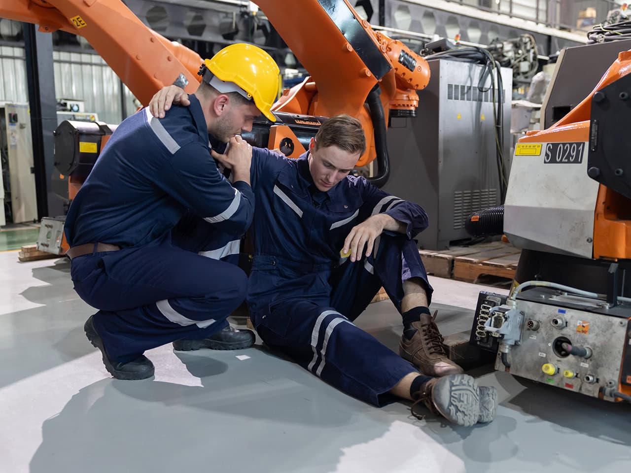 Worker injured on the job at industrial job